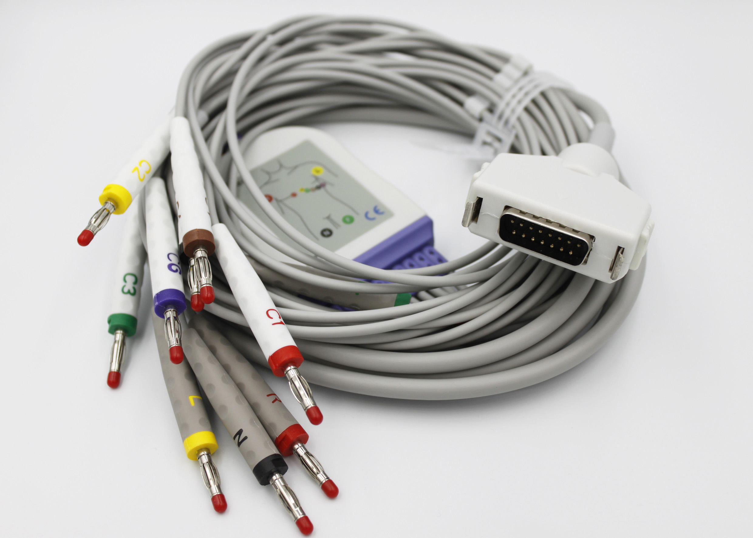 ЭКГ кабель пациента для Fukuda Denshi (CP-103T/L, CP-104T/L, CP-105T/L) FX-101, FX-102F, FX472, FX-3010, FX-328UY, FCP 2155, FCP 2201, FCP 4101, FCP 4101A, CARDIMAX FCP-7101, FCP-7102, FX-7102, FX-7202, FX-7302, FX-7402, FX-8222, FX-8322 / FX-8322R, FX-8822 / FX-8822R, штекер banana 4мм