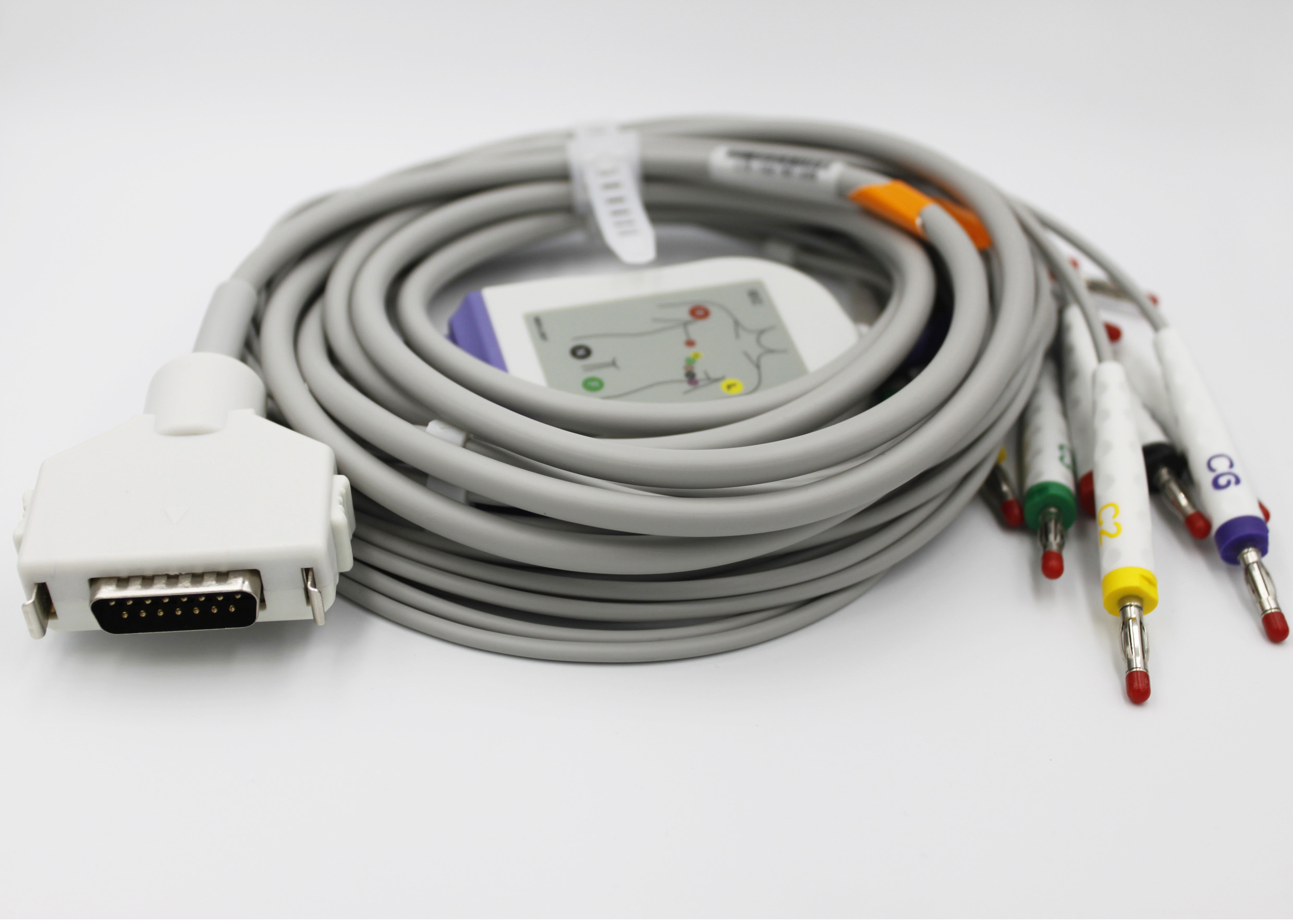 ЭКГ кабель пациента для Fukuda Denshi (CP-103T/L, CP-104T/L, CP-105T/L) FX-101, FX-102F, FX472, FX-3010, FX-328UY, FCP 2155, FCP 2201, FCP 4101, FCP 4101A, CARDIMAX FCP-7101, FCP-7102, FX-7102, FX-7202, FX-7302, FX-7402, FX-8222, FX-8322 / FX-8322R, FX-8822 / FX-8822R, штекер banana 4мм