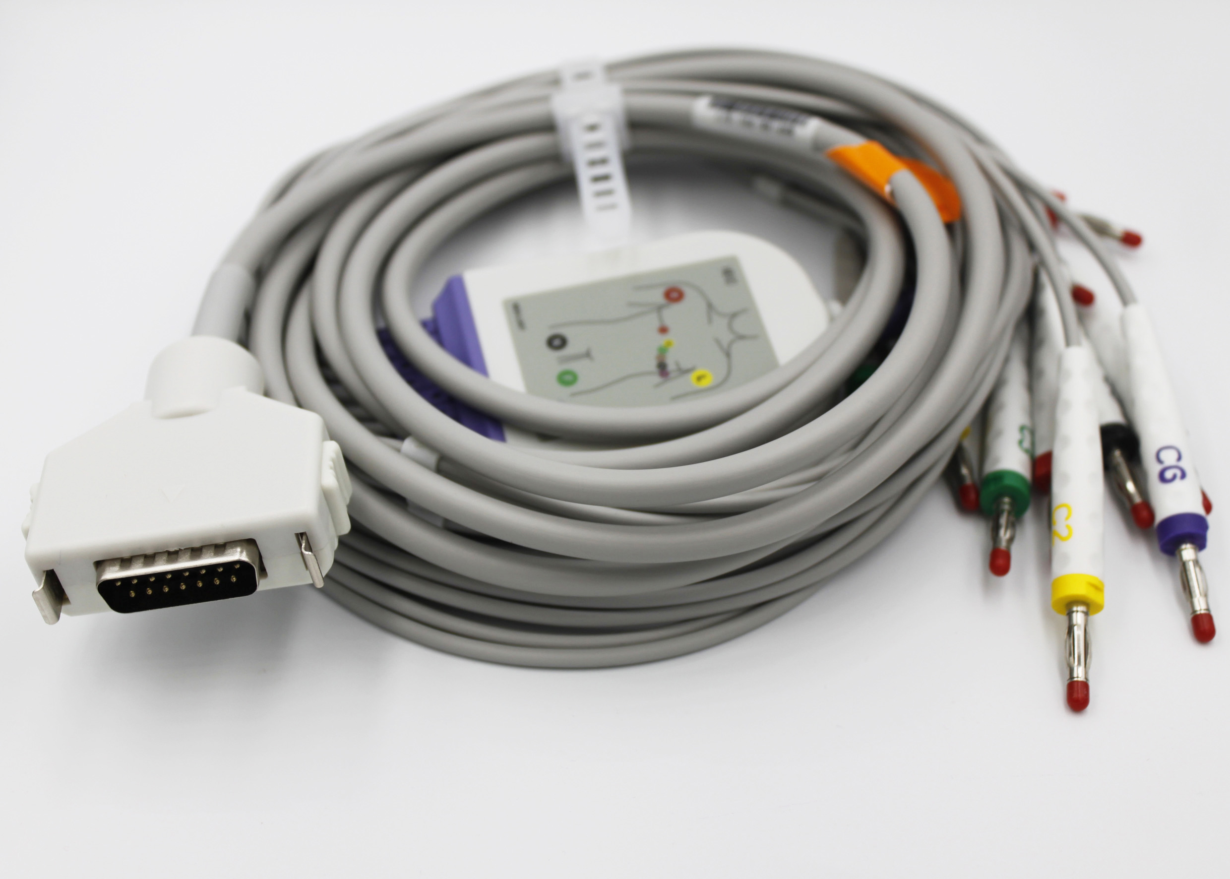 ЭКГ кабель пациента для Fukuda Denshi (CP-103T/L, CP-104T/L, CP-105T/L) FX-101, FX-102F, FX472, FX-3010, FX-328UY, FCP 2155, FCP 2201, FCP 4101, FCP 4101A, CARDIMAX FCP-7101, FCP-7102, FX-7102, FX-7202, FX-7302, FX-7402, FX-8222, FX-8322 / FX-8322R, FX-8822 / FX-8822R, штекер banana 4мм