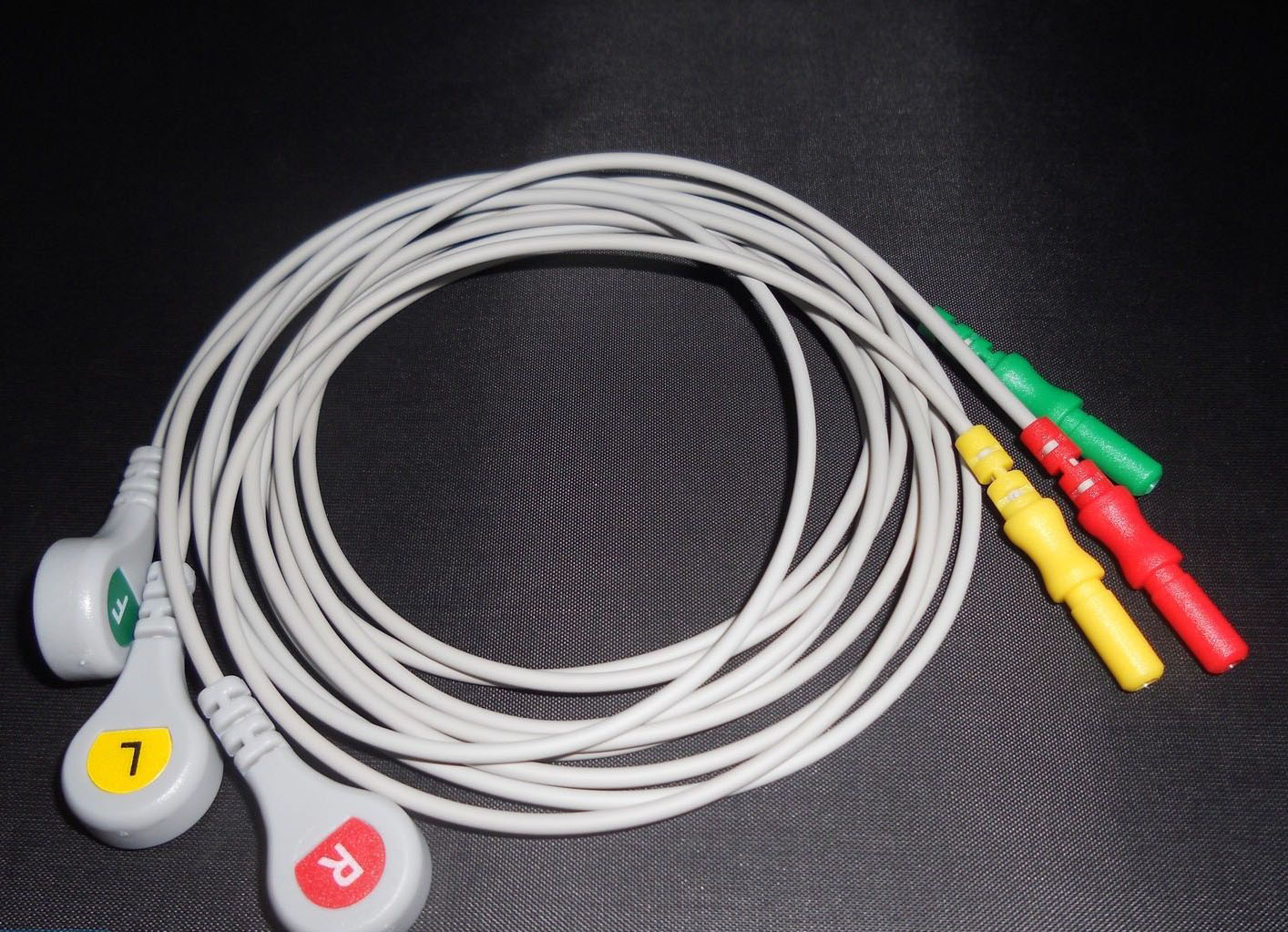 Кабели отведений ЭКГ Универсальные DIN 1, 5мм, G322DN, комплект из 3 отведений, Кнопка snap, IEC