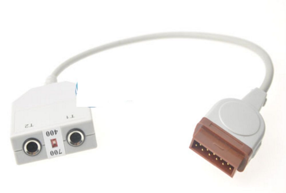 Двойной адаптер для использования с температурными датчиками YSI 400 и YSI 700 General Electric Marquette, Eagle, Tram, Solar, MAC-Lab Cath Lab Systems