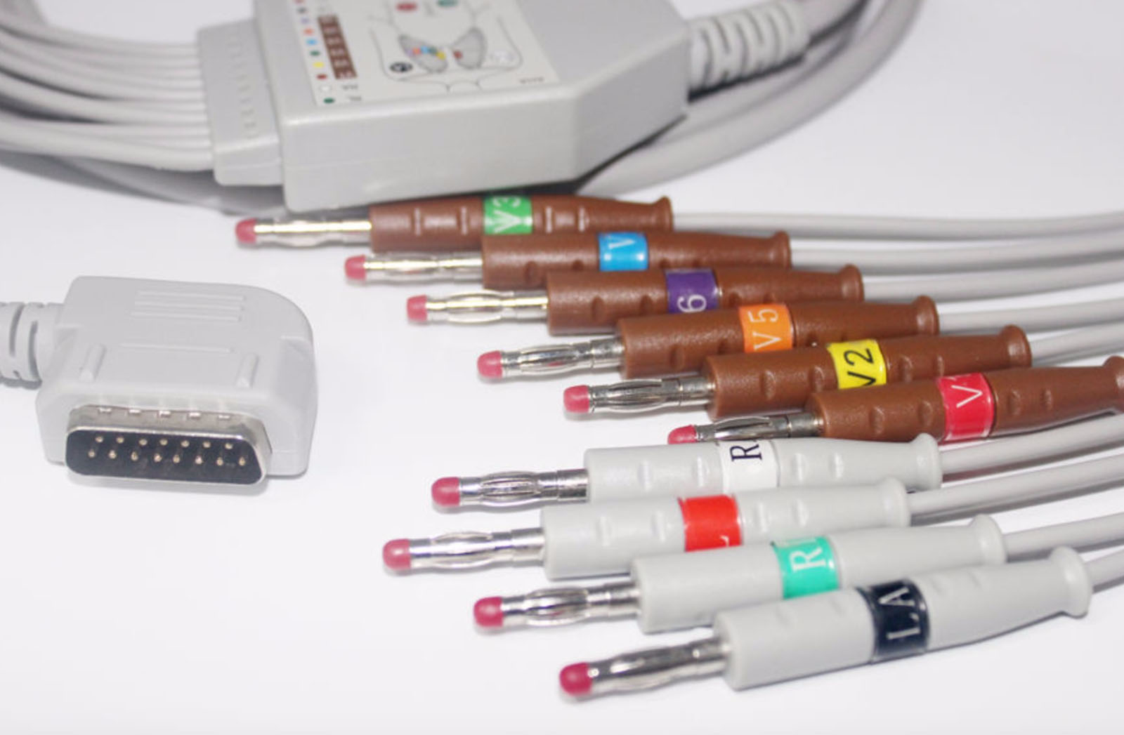 Кабель отведений ЭКГ Suzuken Kenz Cardico (PC-209/PC-201) ECG-108, ECG-109, ECG-110, Cardico 302, 306, 601, 610, 1203, 1207, 1210, 1211, 1215, 4mm banana