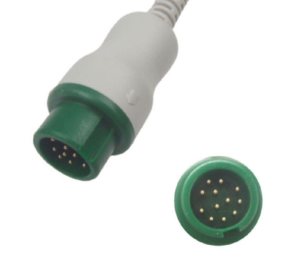 ЭКГ кабель пациента для Mindray Beneheart D3, D6, BeneView T1, T5, T6, T8, T9, DPM6, DPM7, iPM-9800, MPM, PM5000, PM6000, iMEC 10, 043-000487-01, 3 отведения, кнопка