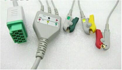 ЭКГ кабель пациента для GE Marquette CARESCAPE B 650, Dash 5000, Dash Pro 4000, DASH PRO 3000, Dash PRO 2000, Dash 1000, Eagle, MAC-Lab, Solar 9500, Solar 8000, Solar 3000, Tram 100, Tram 200, Tram 300, Tram 400, Tram 500, Tram 600, Unity, 3 отведения, Clip, IEC