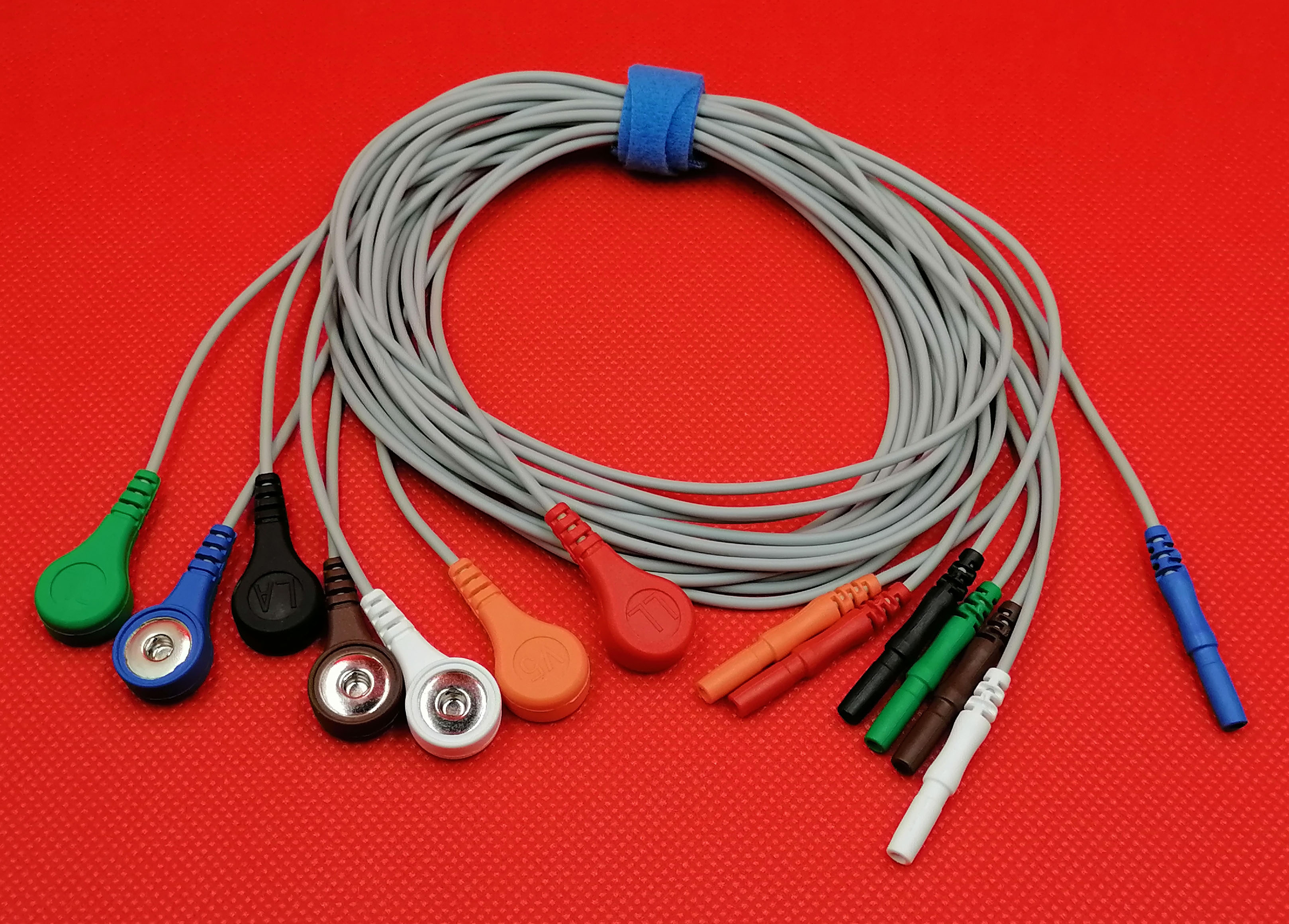 ЭКГ кабели отведений для суточного монитора Meditech CardioClip24, CardioMera, DIN 1, 5мм, комплект из 7 отведений