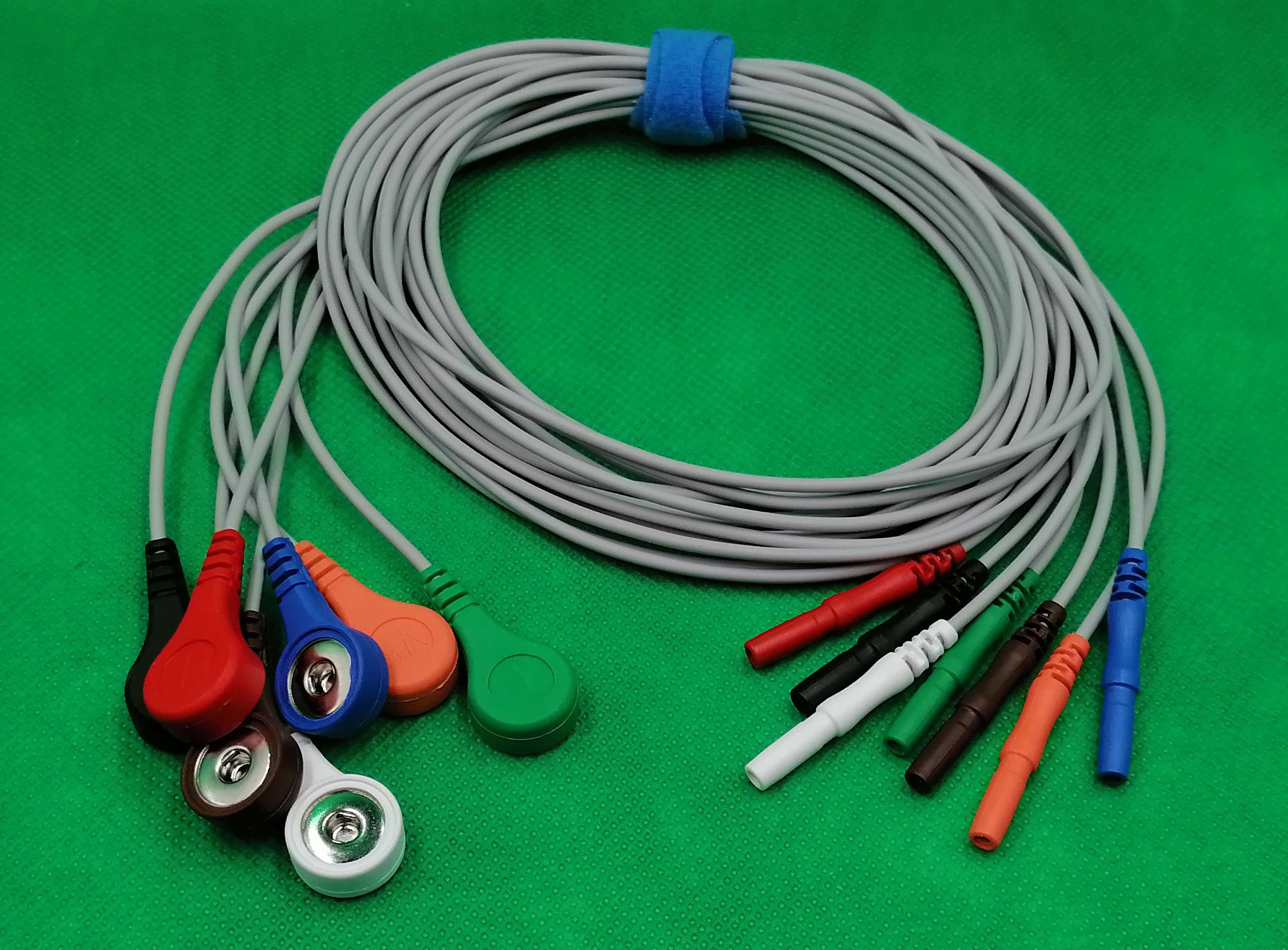 ЭКГ кабели отведений для суточного монитора Альтоника Махаон-03, новые модели, H467, H478, DIN 1, 5мм, комплект из 7 отведений