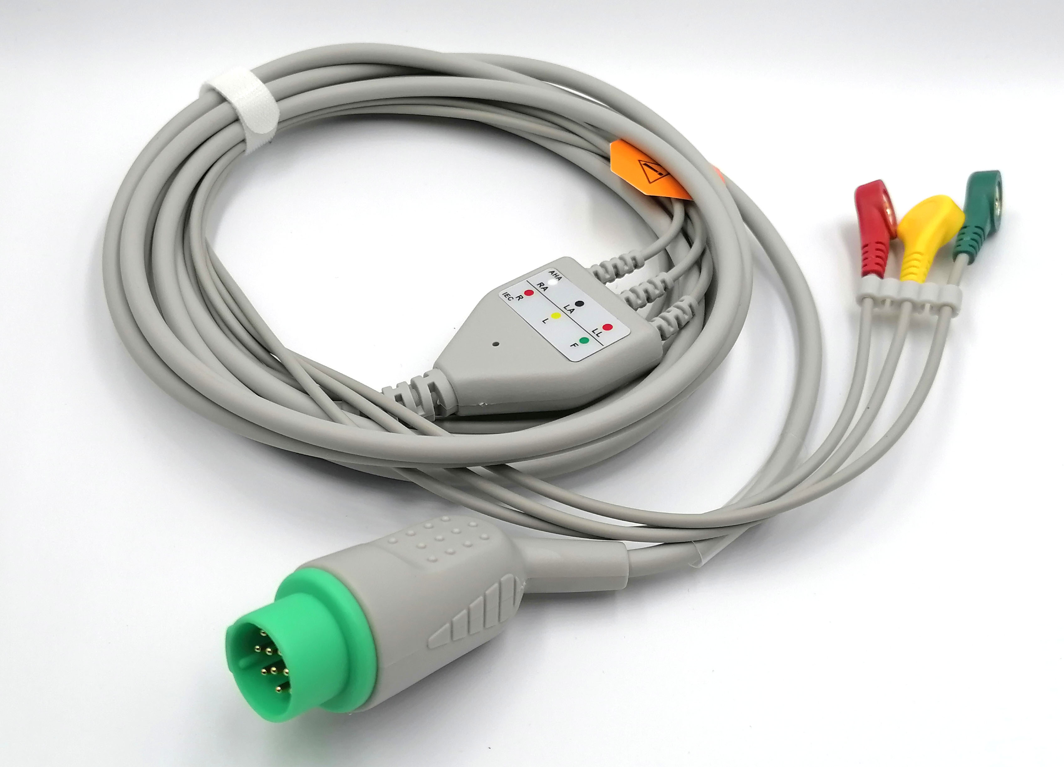 ЭКГ кабель отведений для монитора пациента Biolight BLT M7000, BLT M8500, BLT M9500, Q Series 3 отведения, кнопка