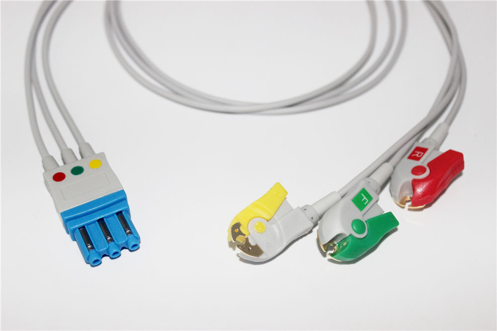 Кабели отведений ЭКГ Philips 78352C, 78354C, 78834C, от 862472 до 862475, C3 Monitor, 862478, 862479, 863064, 863065, 863066, 863068, SureSigns VM6, VM8, M1001A/B, M1002A/B, M3000A, M3001A, M3002A MMS X2, M8102A MP2 Monitor, M8105A MP5 Monitor, M4735A, M3535A, M3536A, (используется с M1669A), 3 отведения, зажим (M1672A)