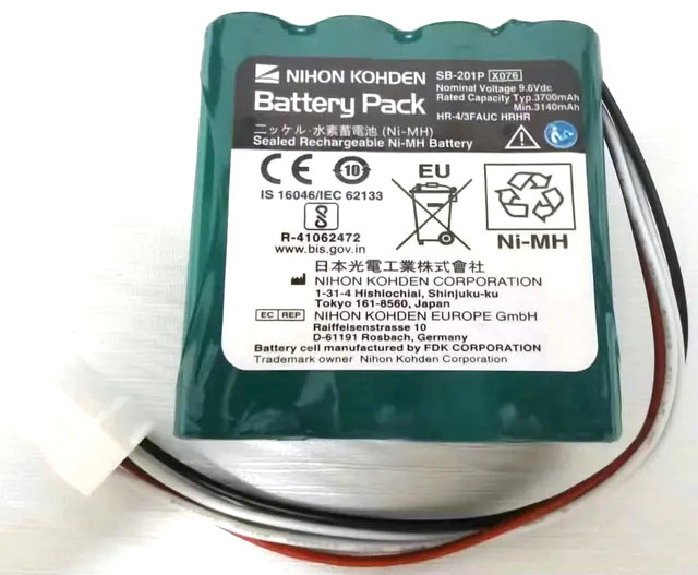 Аккумуляторная батарея для Nihon Kohden PVM-2700, PVM-2703, PVM-2701, SB-201P, X076, 9.6V, 3700mAh
