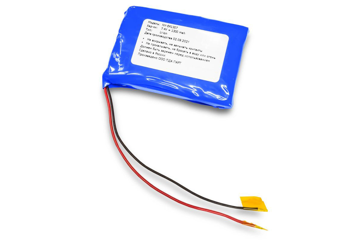 Аккумуляторная батарея для электрокаридографа Аксион ЭК1Т-1/3-07 (Li-Ion, 7.4 В, 1300 мАч) 2LP464461UN