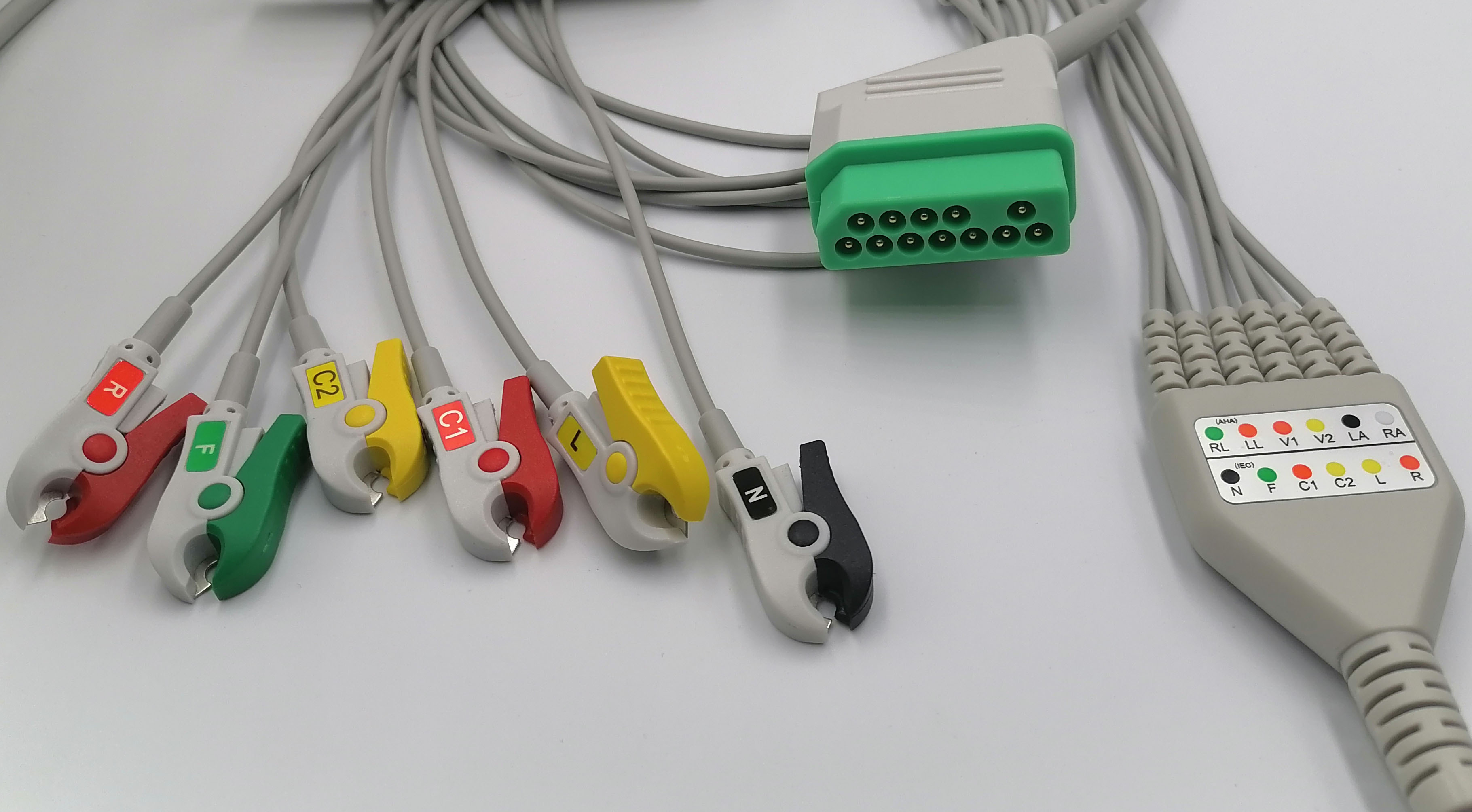 ЭКГ кабель для монитора пациента Nihon Kohden BSM-2301, 2303, BSM-2351, BSM-2351K, 2353, 4101, 4103, 4111, 4113, Life Scope P, Life Scope L, LifeScope I, Vismo, 6 отведений, IEC, зажим Clip